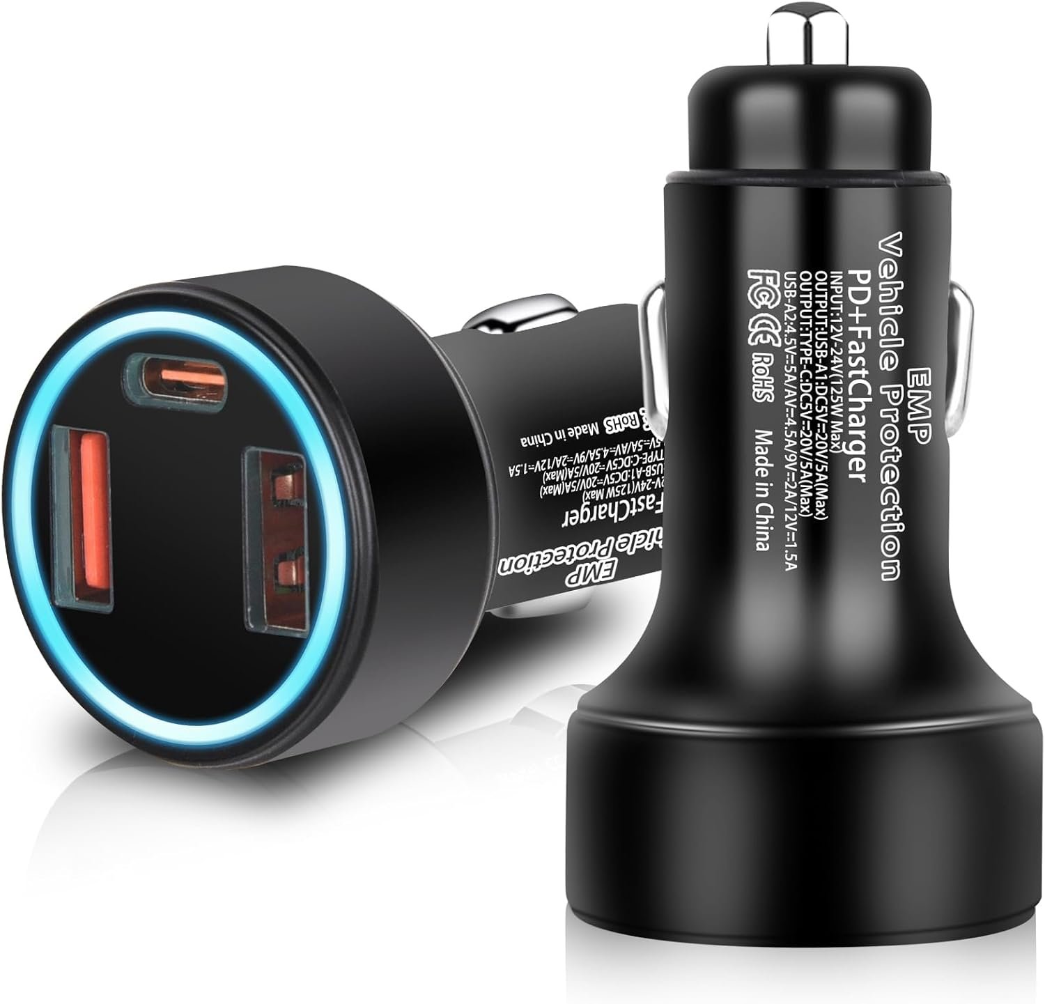 EMP Vehicle Protection, Equipped with Additional USB Sockets, Suitable for 12-Volt DC in Cars and Trucks, Providing Protection Against Lightning, Solar Flares, and Power Surges