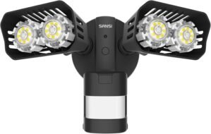 SANSI LED Security Lights, 18W (150Watt Incandescent Equiv.) Motion Sensor Lights, 1800lm 5000K Daylight Waterproof Outdoor Floodlights with Adjustable Dual-Head