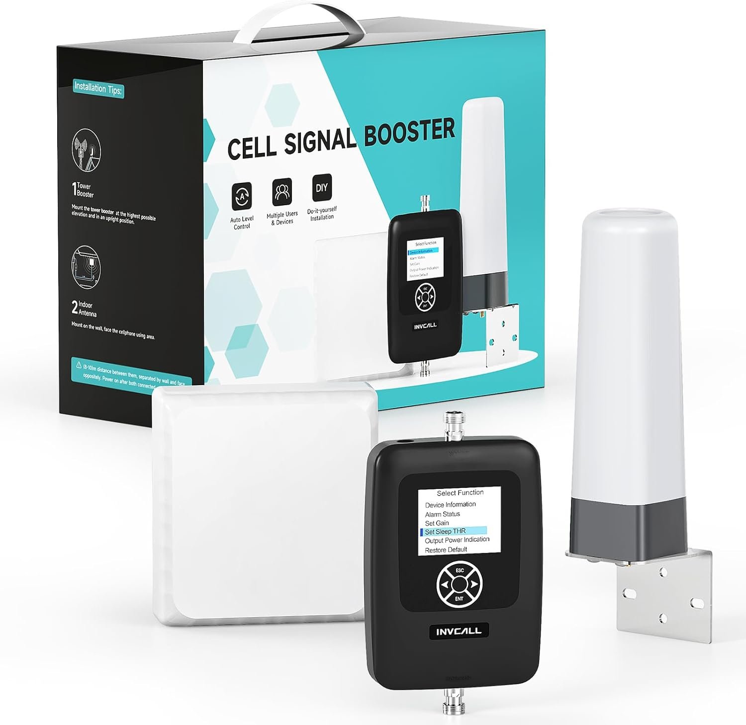 Cell Signal Booster for Home AT&T Verizon T-Mobile 5G 4G LTE GSM - Latest Tower Cell Phone Booster Band 2/4/5/12/13/17/25 Designed for Weak Signal Cell Booster Touch Screen FCC Approved