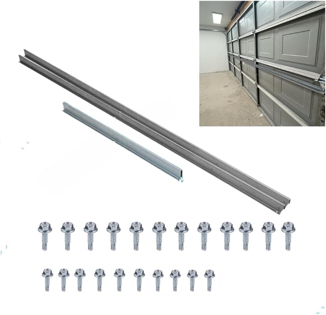 16 ft Heavy-Duty Steel Garage Door Reinforcement Bracket - Made in The USA - Prevents Bending, Sagging & Cracking