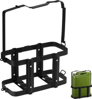 Mayouko Lockable Jerry Gas Can Holder Rack, 5 Gallon / 20 Liter Steel Jerry Can Mount Brackets, Metal Fuel & Gasolina Container, Detachable Carrier Mount