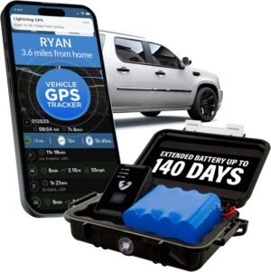 Lightning GPS GL300 Tracker Device for Vehicles w/Magnetic Case and Battery – Real-Time GPS Tracking, Vehicle & Fleet Monitoring, Hidden Tracking for Cars, Trucks or Trailers – Subscription Required