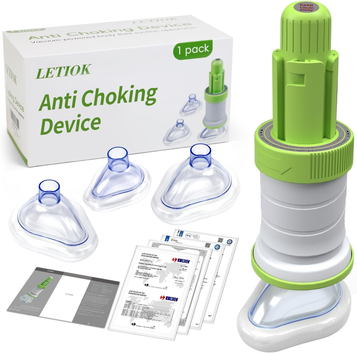 Choking Rescue Device,Strong Airway Suction Rescue Device Portable Anti Choking Device First Aid Kit for Kids and Adults,Portable Airway Suction Rescue Device