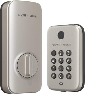 Wyze Auto-Lock Bolt, Fingerprint Keyless Entry Door Smart Bluetooth Deadbolt Replacement, Backlit Keypad, IPX5 Weatherproof, in-App History and Scheduled Access, BHMA, UL 20-Min Fire Rated