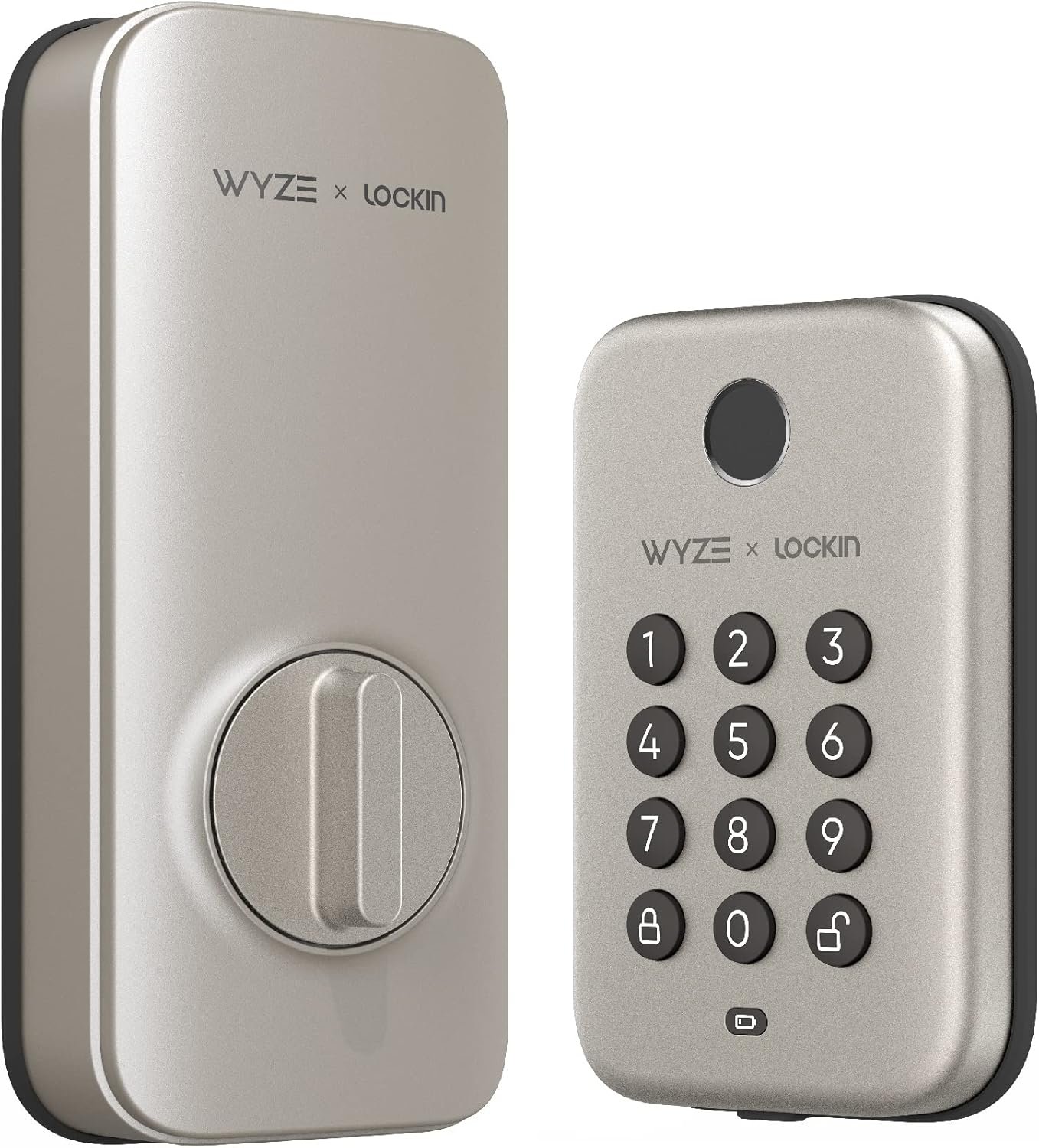 Wyze Auto-Lock Bolt, Fingerprint Keyless Entry Door Smart Bluetooth Deadbolt Replacement, Backlit Keypad, IPX5 Weatherproof, in-App History and Scheduled Access, BHMA, UL 20-Min Fire Rated