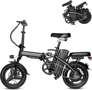 Electric Bike for Adults,Ebike,Electric Bicycle with 576WH Removable Battery,20MPH,20+ Miles(MAX),500W High Brushless Gear Motor,Multi-Shock Absorption,Folding Ebike,UL 2849,Commuting,Mini bike