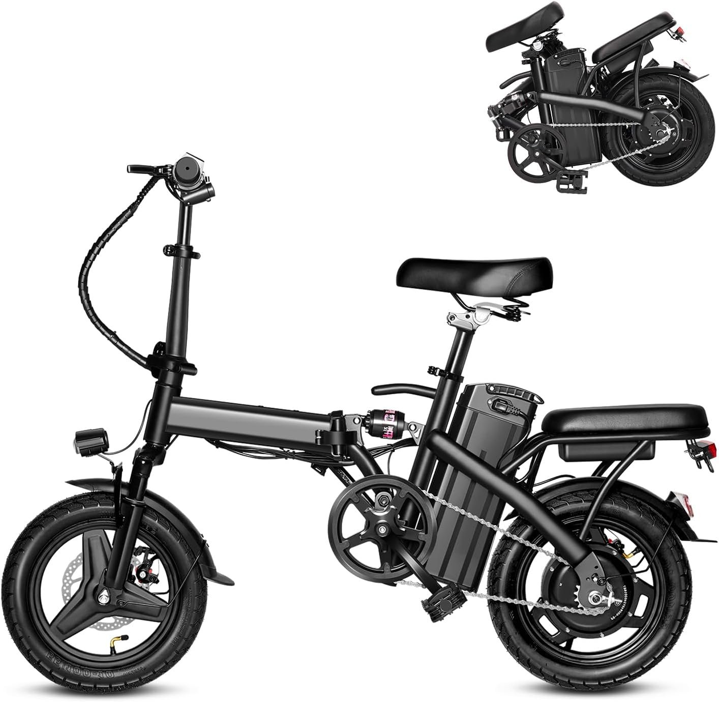 Electric Bike for Adults,Ebike,Electric Bicycle with 576WH Removable Battery,20MPH,20+ Miles(MAX),500W High Brushless Gear Motor,Multi-Shock Absorption,Folding Ebike,UL 2849,Commuting,Mini bike