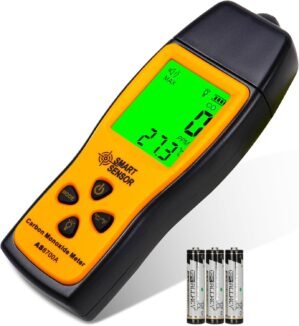 Carbon Monoxide Detectors, Portable CO Detector with Temperature Sensor ＆ LCD Backlight Screen, Handheld Carbon Monoxide Meter Tester 0-1000PPM Range, Indoor/Oudoor (Includes Battery x3)