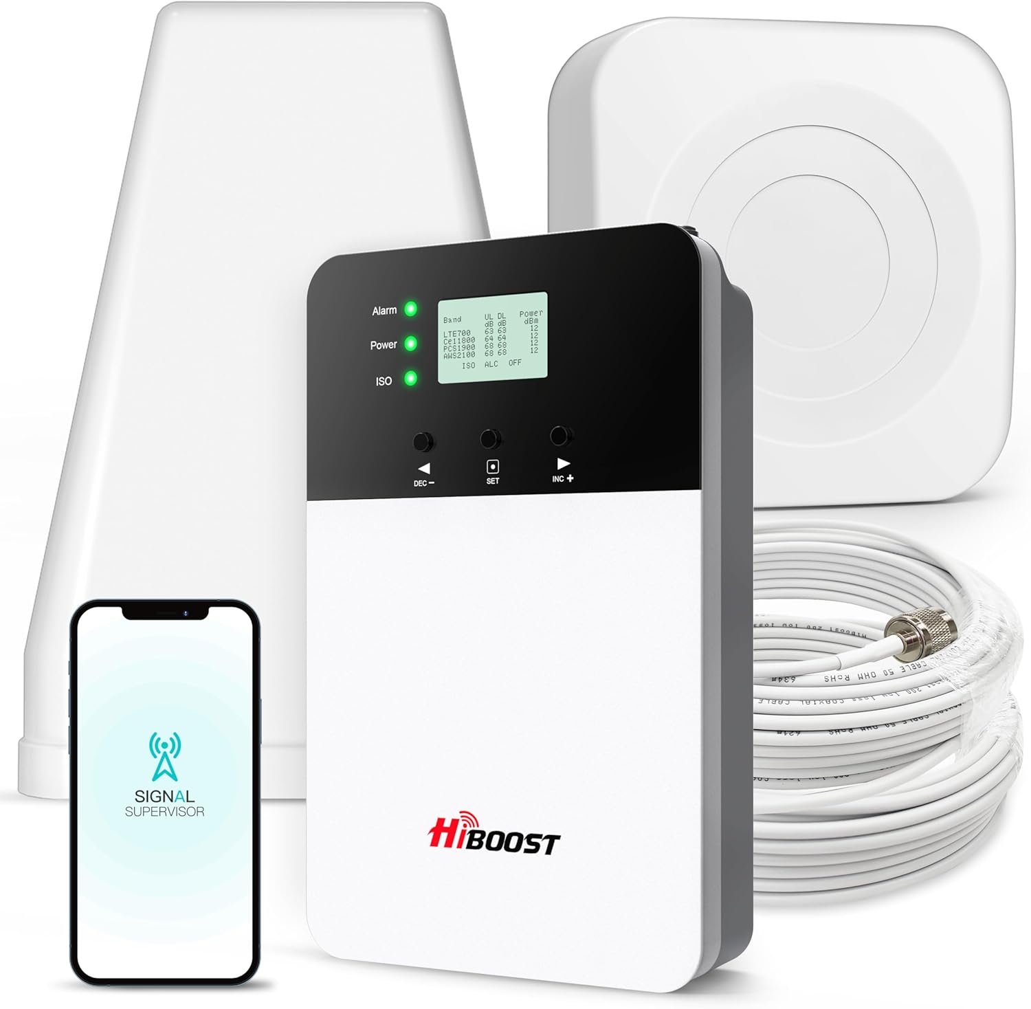 Cell Phone Booster for Home Office, Cover 8000 sq ft with 2 Indoor Antennas for All US Carriers, Cell Phone Signal Booster for Destination RV 4G 5G LTE Verizon AT&T T-Mobile APP Support FCC