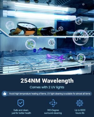 12L UV Light Cleaner Box,Nail Cleaning Cabinet for Phone, Toys, Towels,UV Nail Tool Cleaning Cabinet, UV Light Box Cleaner Cabinet for Nail Art Studio, Hairdressing Scissors, and Keys