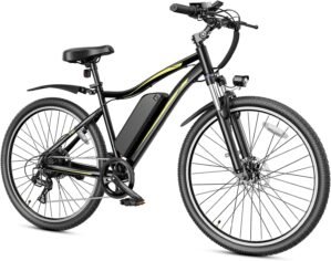 Jasion Electric Bike for Adults with 750W Peak Motor,40Miles(PAS1) 22MPH Max Speed,27.5 inch Tires Electric Mountain Bike,480WH Removable Battery,7-Speed Bicycle,Front Suspension Ebike