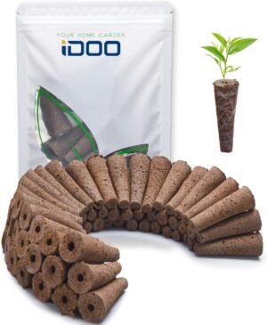 iDOO Growth Sponges 60 Pcs, Replacement Hydroponics Sponges Compatible with AeroGarden LYKO and All Indoor Hydroponics Growing System Indoor Garden (Except ID-IG201) Hydroponics Supplies