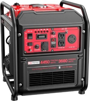 PowerSmart 4450W Portable Inverter Generator, Gas Powered, CO-Sensor, Lightweight & Quiet for Home Use and Emergency Backup, Camping, EPA Compliant