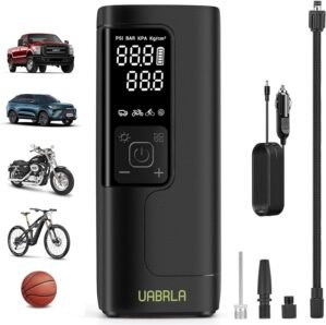 Tire Inflator Portable Air Compressor 25000mAh & 12V DC Air Pump for Car, 3X Faster Cordless Tire Pump for Car, Bicycle, Motorcycle, Ball, with Tire Pressure Gauge (2025 New Upgraded