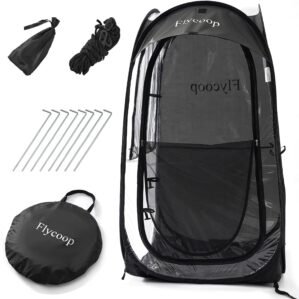 Sports Tent Pop Up Tent: Flycoop Weather Sports Pod 1 Person Shelter in Winter Portable Camping Pop up Tents Outdoor TPU Cold Weather Screen Bubble Clear Tent for Sports Soccer Chair Parent