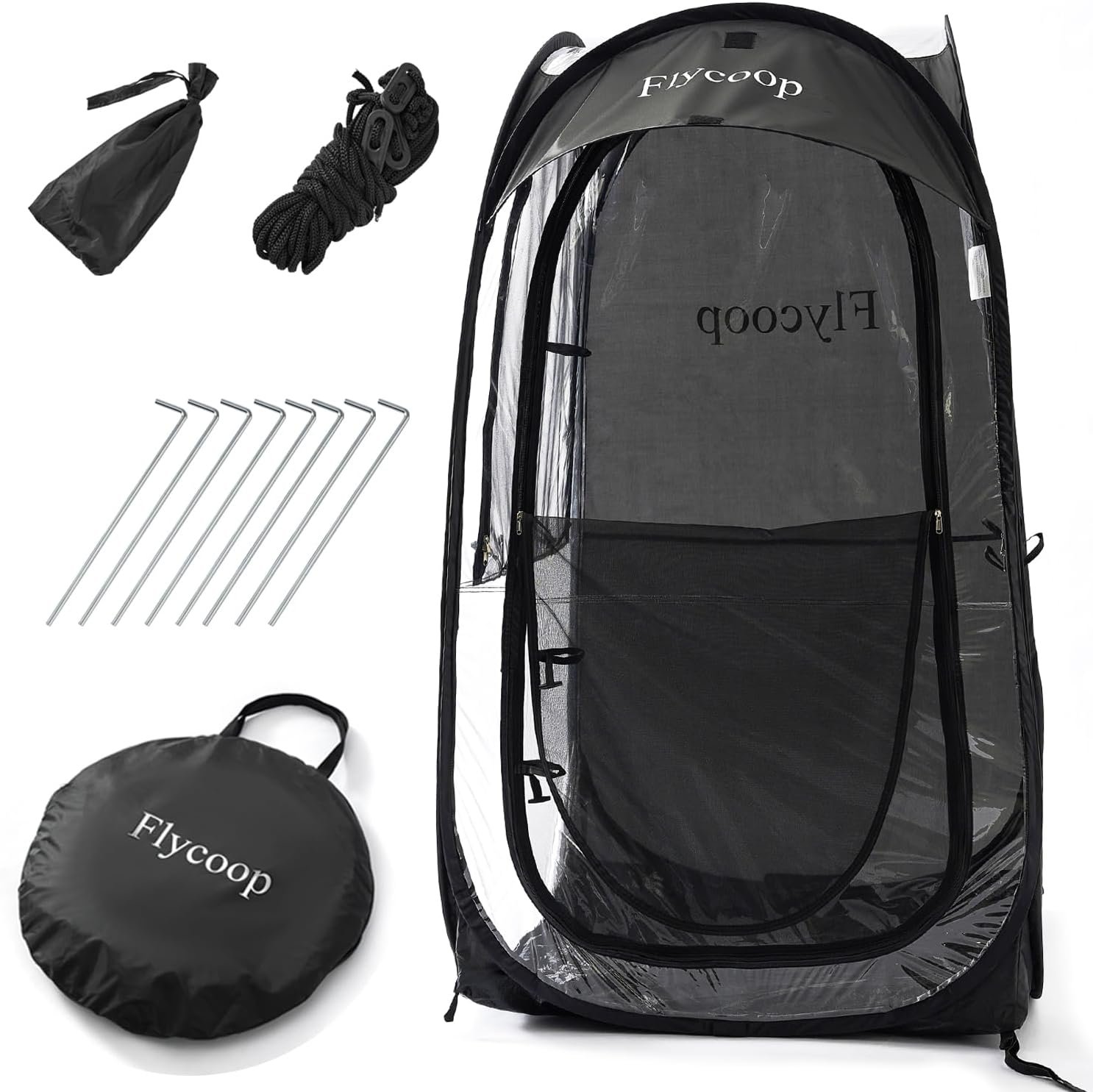 Sports Tent Pop Up Tent: Flycoop Weather Sports Pod 1 Person Shelter in Winter Portable Camping Pop up Tents Outdoor TPU Cold Weather Screen Bubble Clear Tent for Sports Soccer Chair Parent