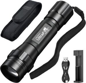 ULTRAFIRE 850nm IR Flashlight for Night Vision, Infrared Light LED IR Illuminator, Zoomable IR Lights are Invisible to The Human Eye – Use with Night Vision Gear (Infrared 850nm Light)