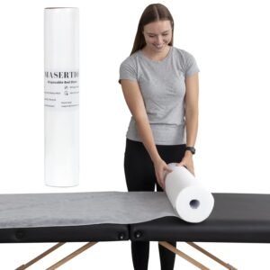 Disposable Massage Bed Cover – Non-woven Disposable Material – Ideal for Spa, Massage Table, Tattoo, Waxing Table – No Crinkle Table Sheets – 31.5 x 71 Inches (30 Sheets Per Roll)