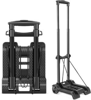 Small Folding Hand Truck with 2 Wheels, Easy to Carry Luggage Cart, Upgraded Trolley Cart, Compact Design of Foldable Dolly, Suitable for Carrying, Travel, Shopping, Office, Airport