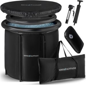 Ice Bath Tub For Athletes Adults 119 Gallon Cold Plunge Tub With Cover Portable Inflatable Pod Designed To Support Recovery Cold Water Therapy And Relaxation Durable Indoor Outdoor Barrel