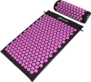 ProsourceFit Acupressure Mat and Pillow Set for Back/Neck Pain Relief and Muscle Relaxation, Blue
