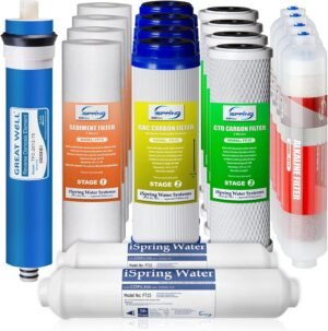 iSpring F19K75 2-Year Replacement Supply Set for 6-Stage Reverse Osmosis RO Water Filtration Systems with Alkaline Mineral Filter, 19 Count (Pack of 1), White