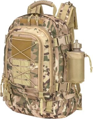 Large Tactical Backpack for Men Military Backpack with DIY System for Travel, Work,Camping,Hunting,Hiking,Sports (Camo)
