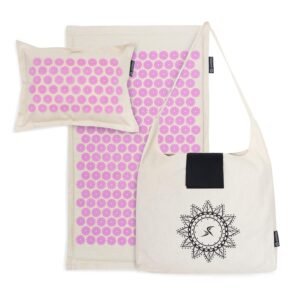 ProsourceFit Ki Acupressure Mat and Pillow Set with 100% Natural Linen for Back/Neck Pain Relief and Muscle Relaxation