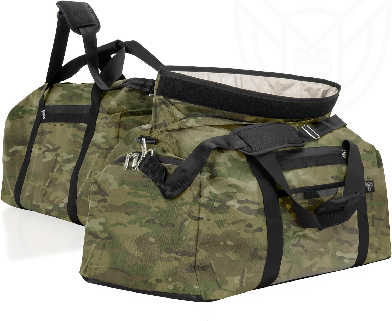 ~ Xecutive Transport Faraday Duffel Bag for Military Use ~ MOLLE System ~ Computer Towers and Other Large Electronics ~ Data Security ~ Tracking/Hacking Defense ~ Multicam Camo