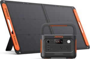 Jackery Solar Generator 600 Plus with 100W Solar Panel, 632Wh LiFePO4 Battery, 800W AC/100W USB-C Output, 1 Hr Fast Charge, Portable Power Station for Camping, Off-Grid Living, Home & Emergency Backup