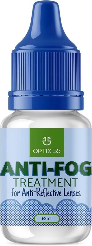 Optix 55 Anti Fog Treatment for Anti-Reflective Lenses (1 Pack) | Anti Fog for Goggles, Glasses, Snorkel Mask, Ski Masks | Superior Defogger for AR Glasses | Antifog Prevents Lens Fog for Days