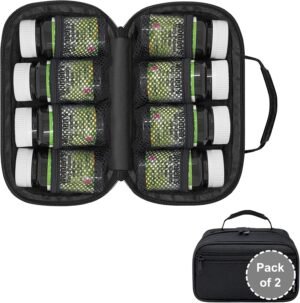 Pack of 2 – Small Pill Bottle Organizer for Travel, Medicine Bag, Carrier for Prescription Medications