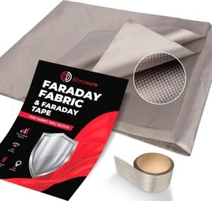 Faraday Fabric & Tape (44″ x 36″) — Military Grade DIY Faraday Bags — 5G, EMP & EMF Protection — EMF Blocker & WiFi Jammer