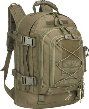 Tactical Backpack Military Hiking Daypack – Molle Backpack for Men 3 Day Assault Pack Bug Out Bag for Camping Travel Army Hunting Gym Rucksack Survival (Green)