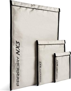 3 Pack Mega Kit NX3 Triple-Layer Cyber Fabric Faraday Bags – Fast, Easy Access for Device Shielding – Protect Data and Devices from Hacking, Tracking, EMP