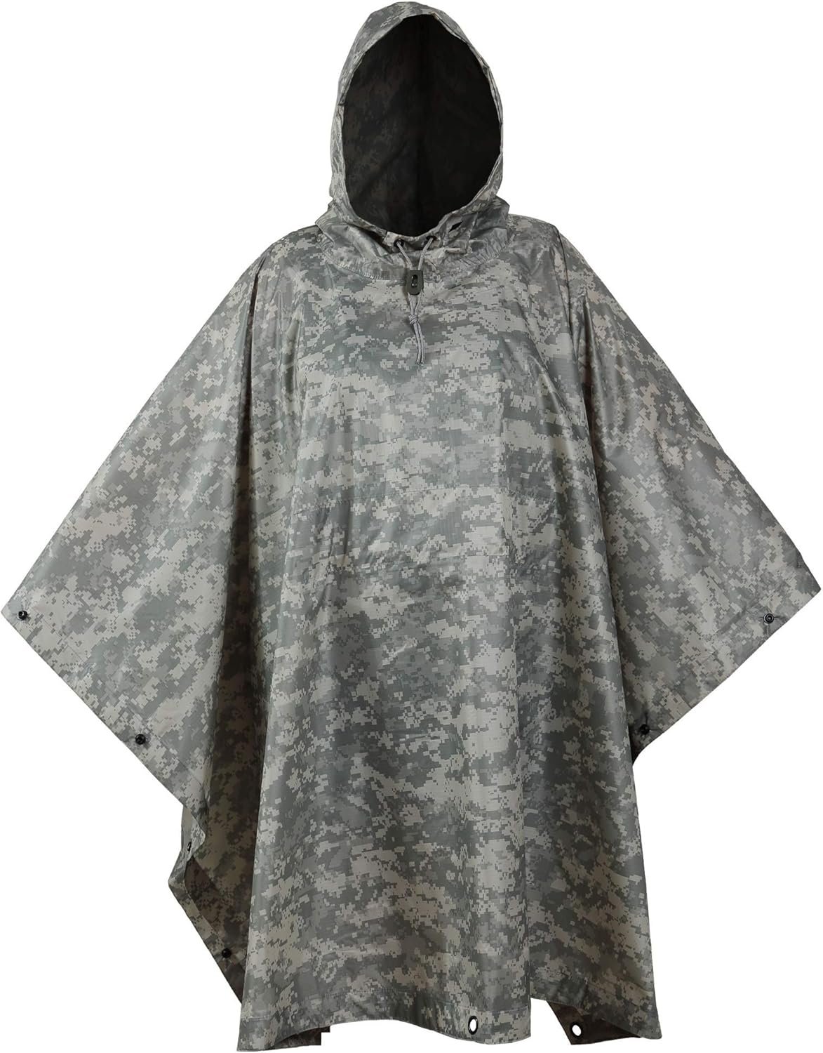 USGI Industries Military Style Poncho Multi Use Rip Stop Camouflage Rain Poncho