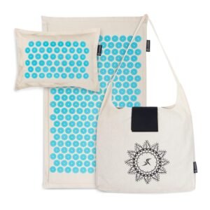 ProsourceFit Ki Acupressure Mat and Pillow Set with 100% Natural Linen for Back/Neck Pain Relief and Muscle Relaxation