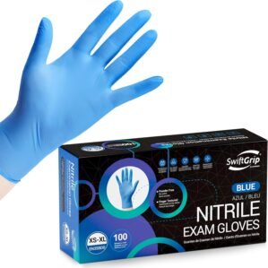 Disposable Nitrile Exam Gloves, Blue, Gloves Disposable Latex Free for Medical, Cleaning & Food Prep, 100-ct