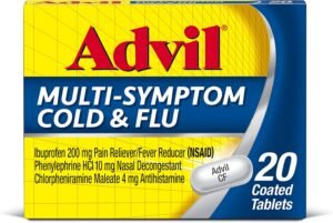 Advil Multi Symptom Cold and Flu Medicine, Cold Medicine for Adults with Ibuprofen, Phenylephrine HCL and Chlorpheniramine Maleate – 20 Coated Tablets
