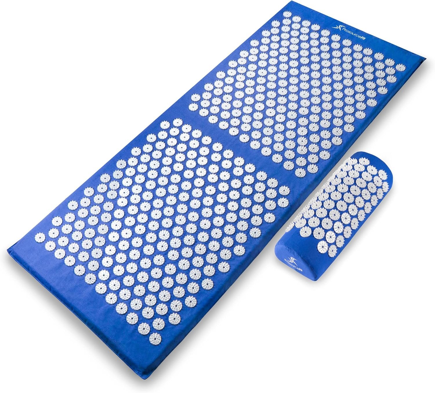 ProsourceFit Acupressure Mat and Pillow Set for Back/Neck Pain Relief and Muscle Relaxation, Blue