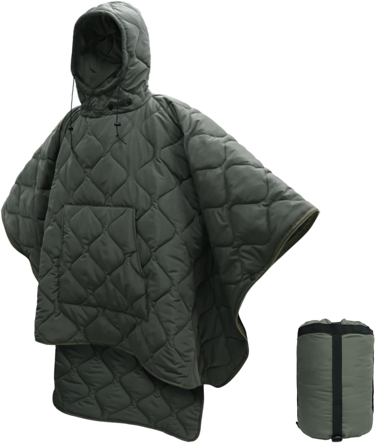 LOOGU Camo Blanket Waterproof Insulation Poncho Liner for Outdoor Camping, Hiking, Hunting, Survival, Backpacking, Picnicking