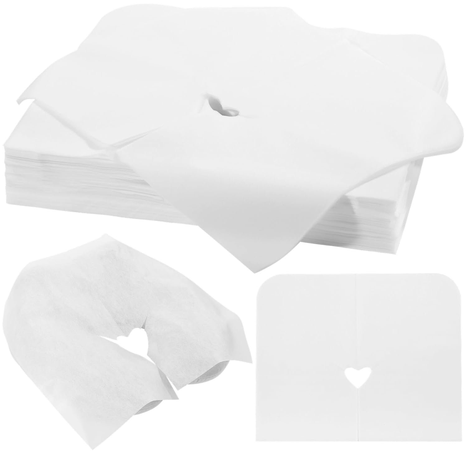 300PCS Disposable Face Cradle Covers, Disposable Massage Headrest Cover, Single Use Massage Bed Headrest Cushion Cover, Professional Massage Chair Face Cover for Skincare Beauty Salons