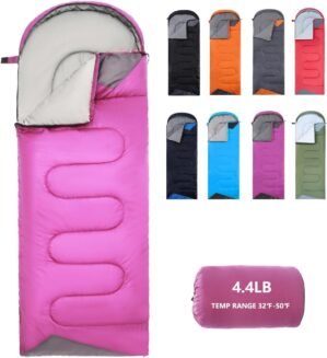 Sleeping Bags for Adults Backpacking Lightweight Waterproof- Cold Weather Sleeping Bag for Girls Boys Mens for Warm Camping Hiking Outdoor Travel Hunting with Compression Bags