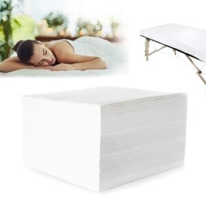 18 PCS Disposable Massage Sheet Set – Massage Sheet Massage Bed Protective Cushion Massage Sheet Disposable Non-Woven Fabric Spa Bed Beauty Salon Cover Massage Bed Cover Tattoo Travel（White）