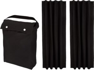 Amazon Basics Portable Blackout Curtain Shade with Suction Cups, 50″ x 78″, 2-Pack, Black