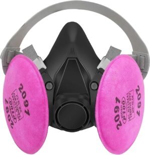 Reusable Half Face Cover,Respirator Mask with Filters for Painting Dust,Mechanical,Polishing,Organic Vapor
