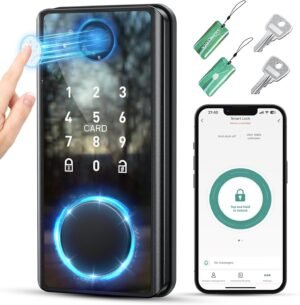 Smart Front Door Lock – Keyless Entry with Fingerprint & Keypad – Biometric Digital Deadbolt with Auto Lock, APP Control – Secure Electronic Entry for Home