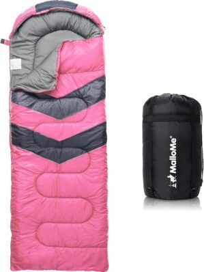 MalloMe Sleeping Bags for Adults Cold Weather & Warm – Backpacking Camping Sleeping Bag for Kids 10-12, Girls, Boys – Lightweight Compact Camping Essentials Gear Accessories Hiking Sleep Must Haves