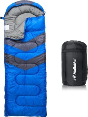 MalloMe Sleeping Bags for Adults Cold Weather & Warm – Backpacking Camping Sleeping Bag for Kids 10-12, Girls, Boys – Lightweight Compact Camping Essentials Gear Accessories Hiking Sleep Must Haves