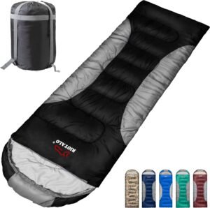 0 Degree Winter Sleeping Bags for Adults Camping (450GSM) – Temp Range (5F–32F) Portable Waterproof Compression Sack- Camping Sleeping Bags for Big and Tall in Env Hoodie: Backpacking Hiking 4 Season